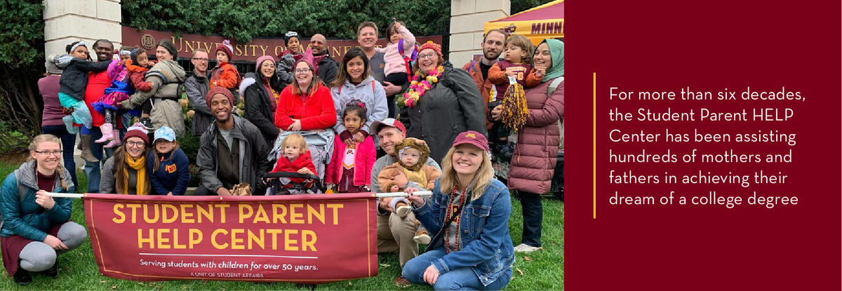 For more than six decades, the Student Parent HELP Center has been assisting hundreds of mothers and fathers in achieving their dream of a college degree